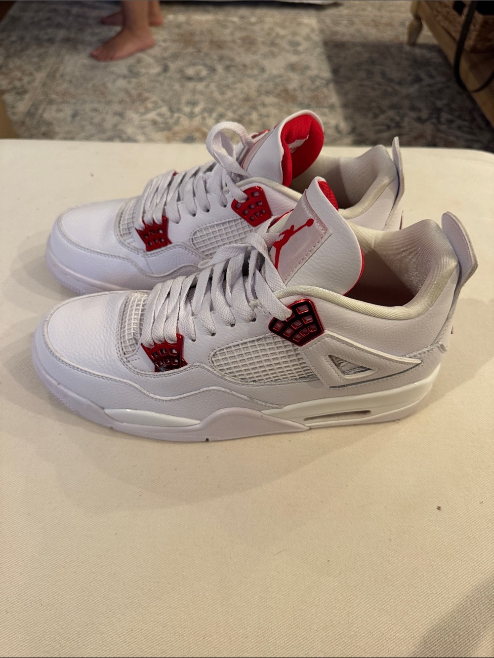 Nike Air Jordan 4 Metallic Red Retro-Style Sneakers 10.5